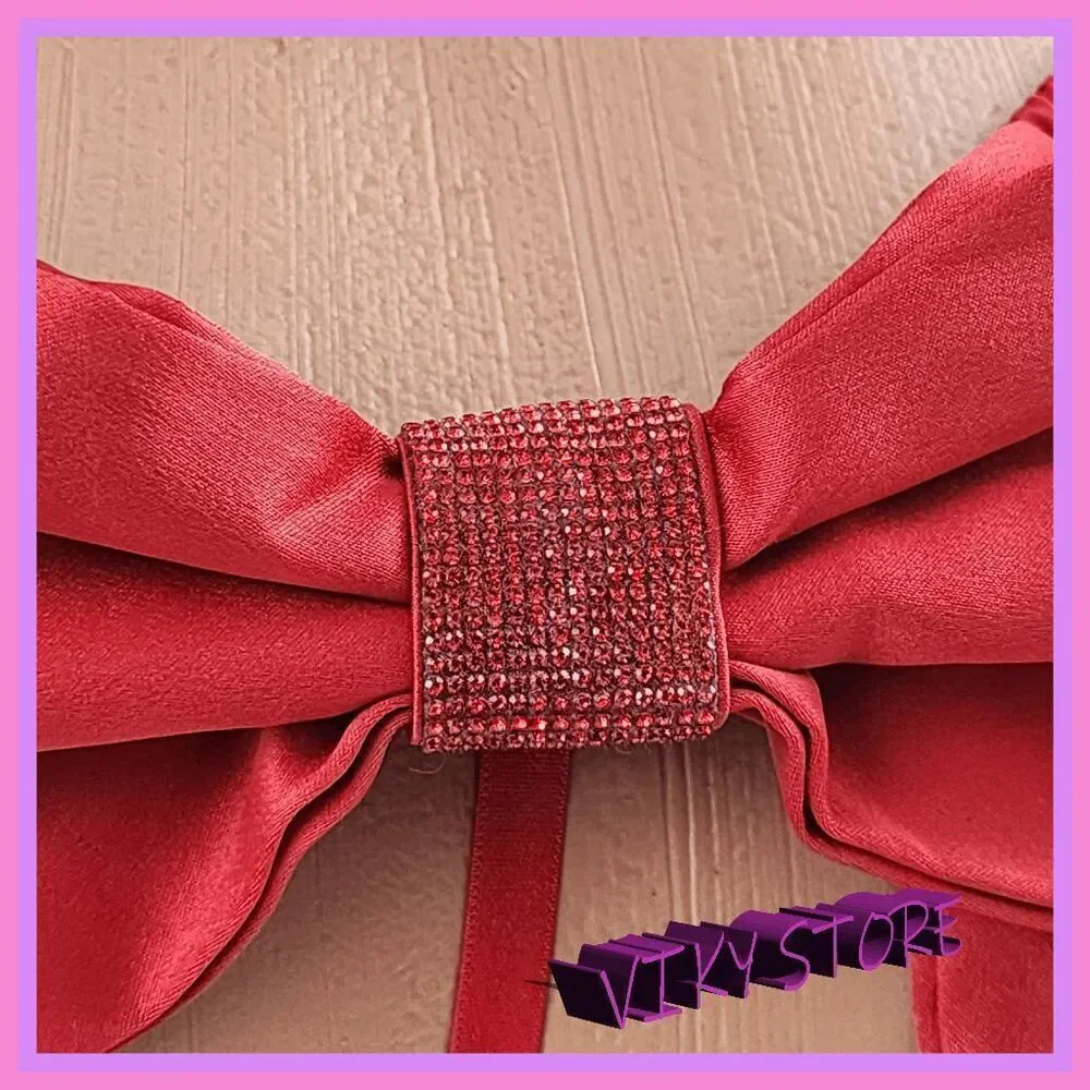 NWT Victoria's Secret Dream Angels Red Rhinestones Bow Panty Size Medium _7292